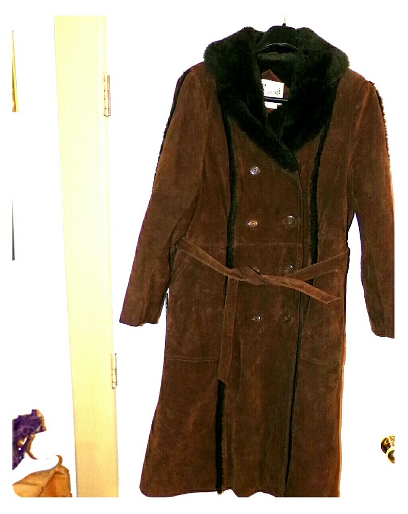 Vintage Berman ' s leather suede long Coat